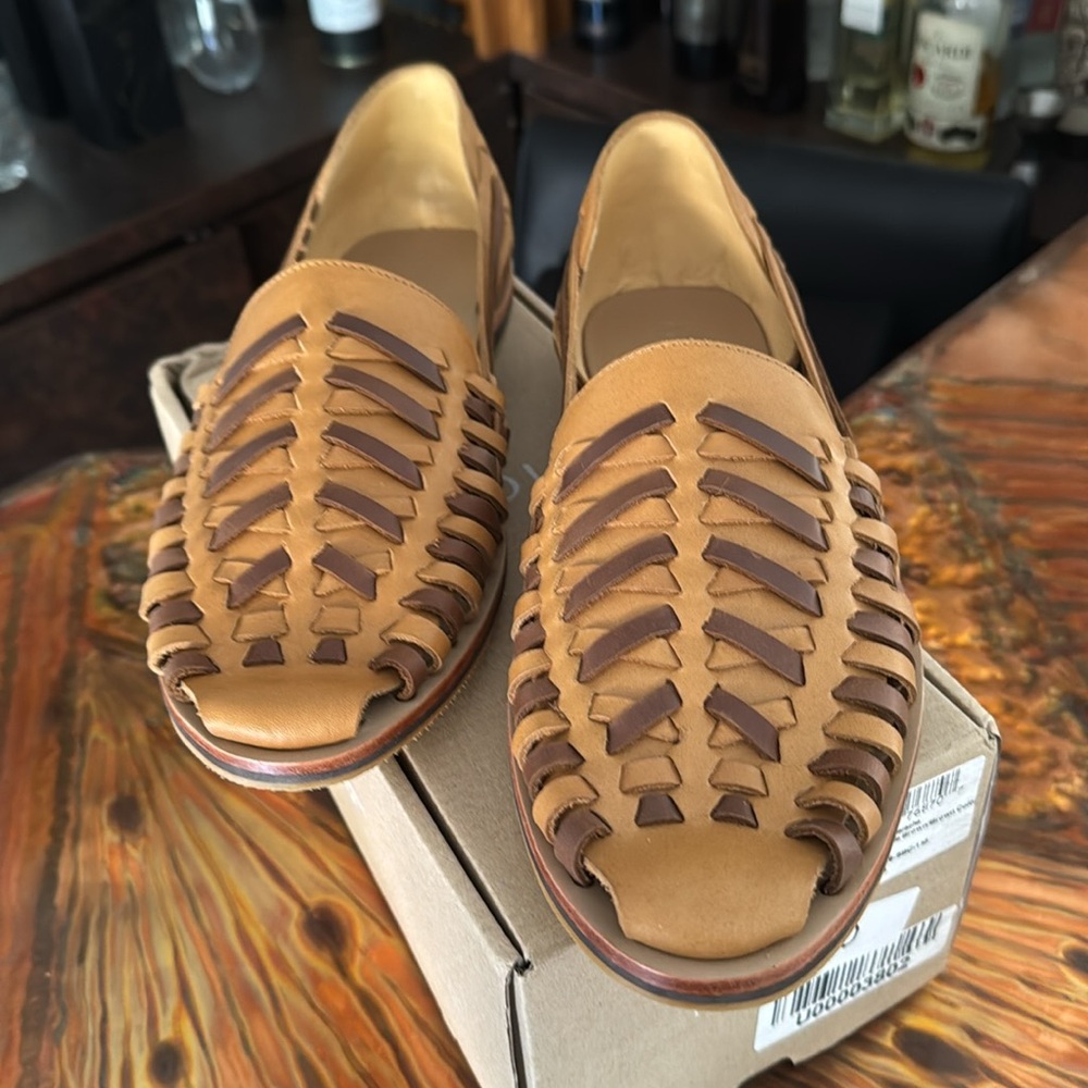 Nisolo Men's Huarache Sandal NWT Two Tone Brown leather Size 11